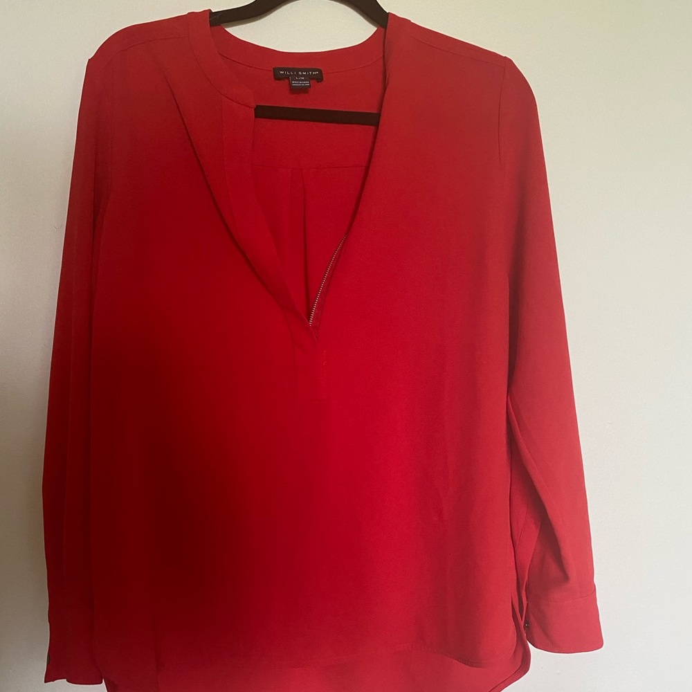 Red long sleeve top